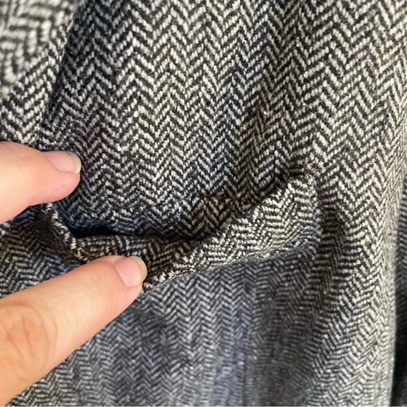 Talbots Herringbone Tweed Wool Blend Black Gray Women's Plus Size Blazer 18W - Picture 4 of 7